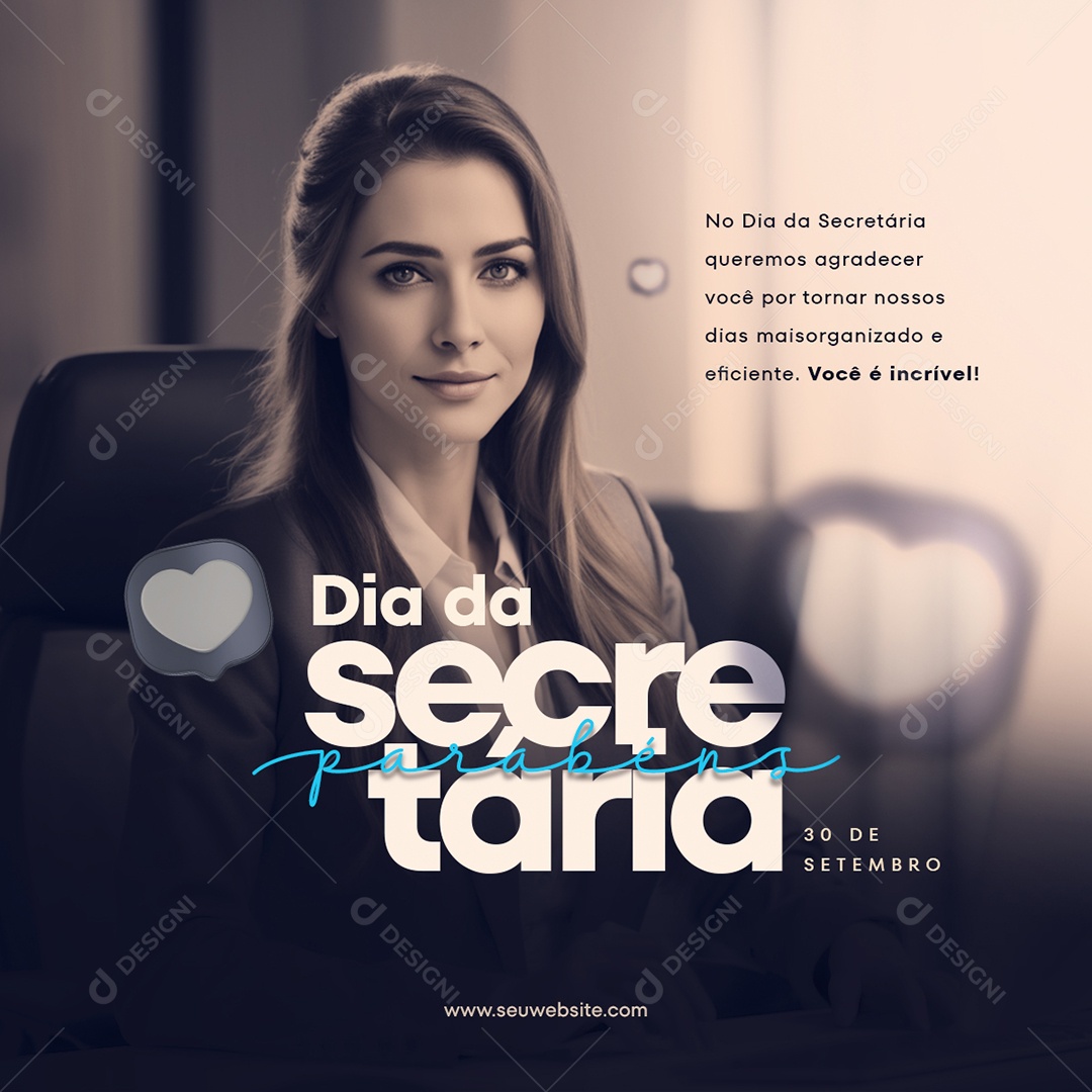 Feed Dia Da Secretária 30 De Setembro Social Media PSD Editável