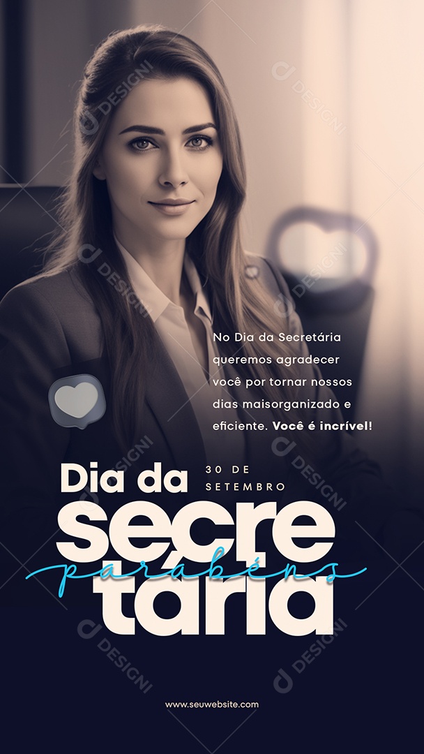 Social Media Story Dia Da Secretária Parabèns 30 De Setembro PSD Editável