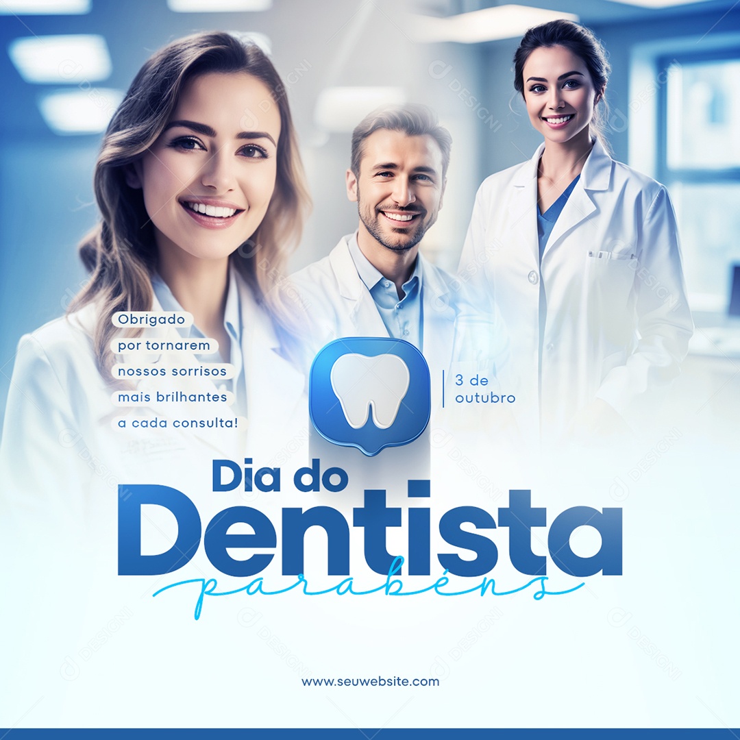Feed Sorrisos Mais Brilhantes Dia Do Dentista Social Media PSD Editável
