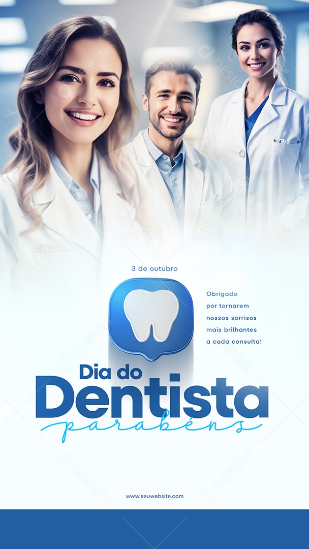 Social Media Story Brilhantes a Cada Consulta Dia Do Dentista PSD Editável