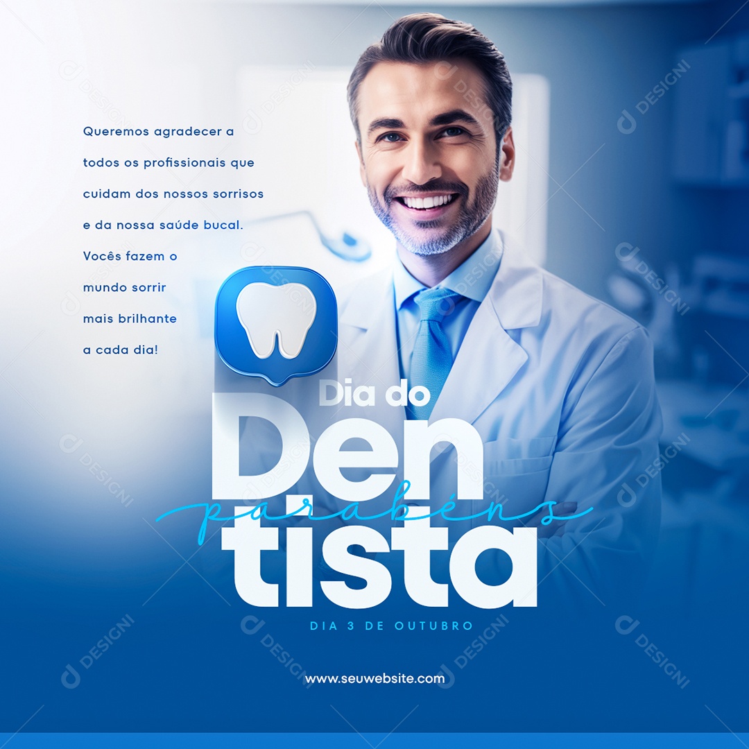 Feed Dia Mundial Do Dentista 03 De Outubro Social Media PSD Editável