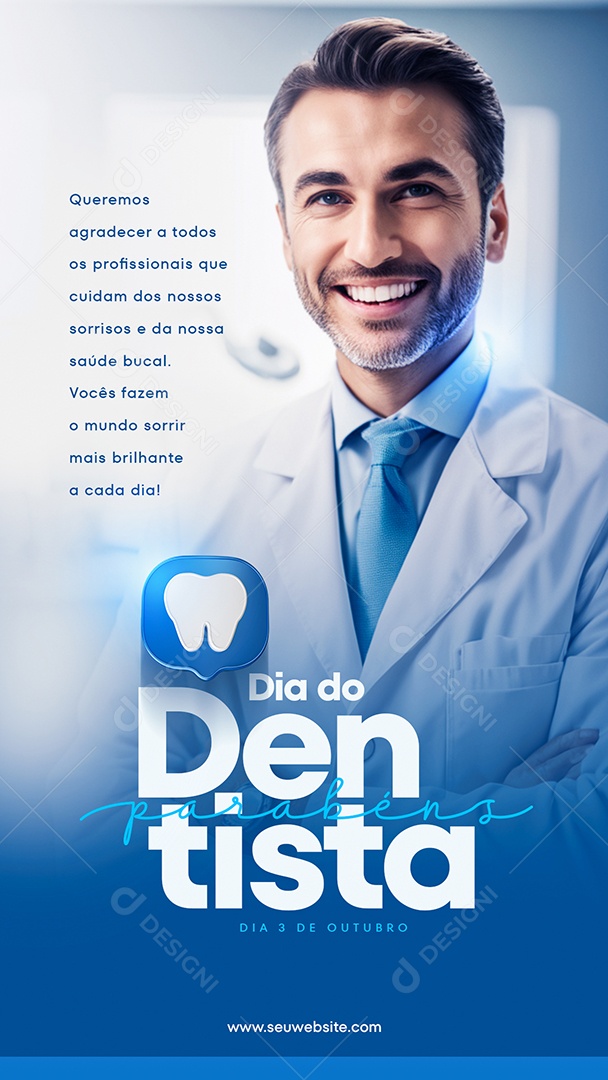 Social Media Story Dia Mundial Do Dentista 03 De Outubro PSD Editável