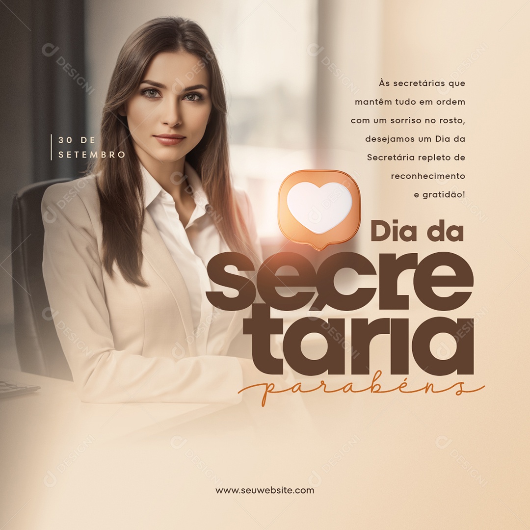 Feed 30 De Setembro Dia Da Secretária Social Media PSD Editável