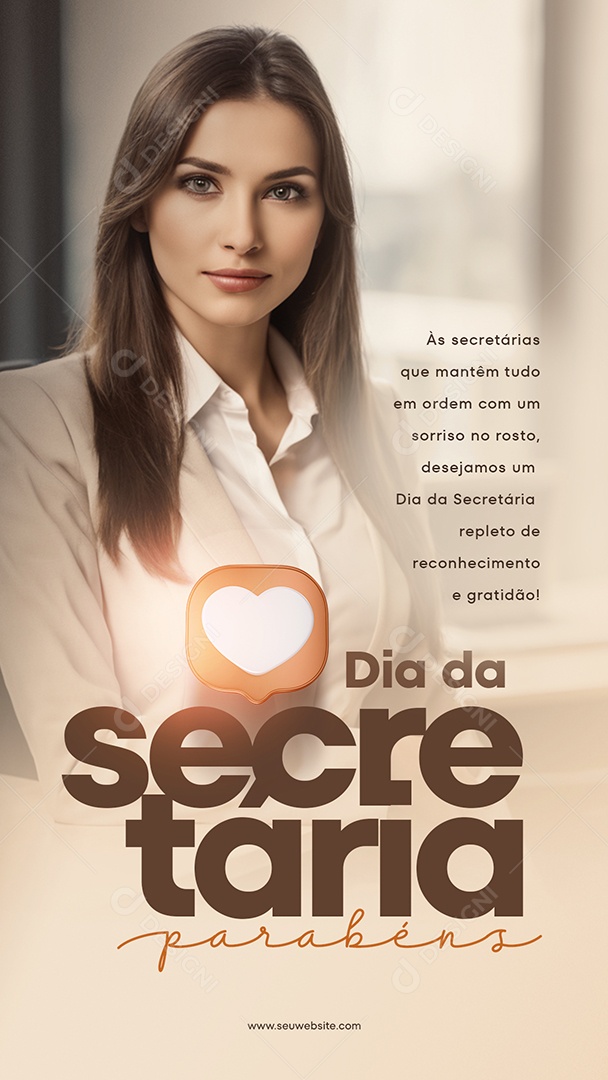 Social Media Story Dia Da Secretária Parabéns PSD Editável