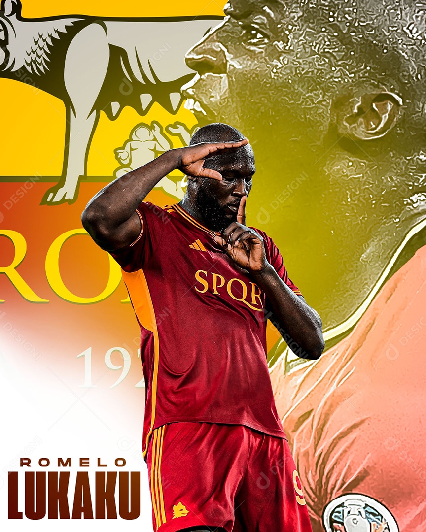 Flyer Futebol Romelo Lukaku Social Media PSD Editável