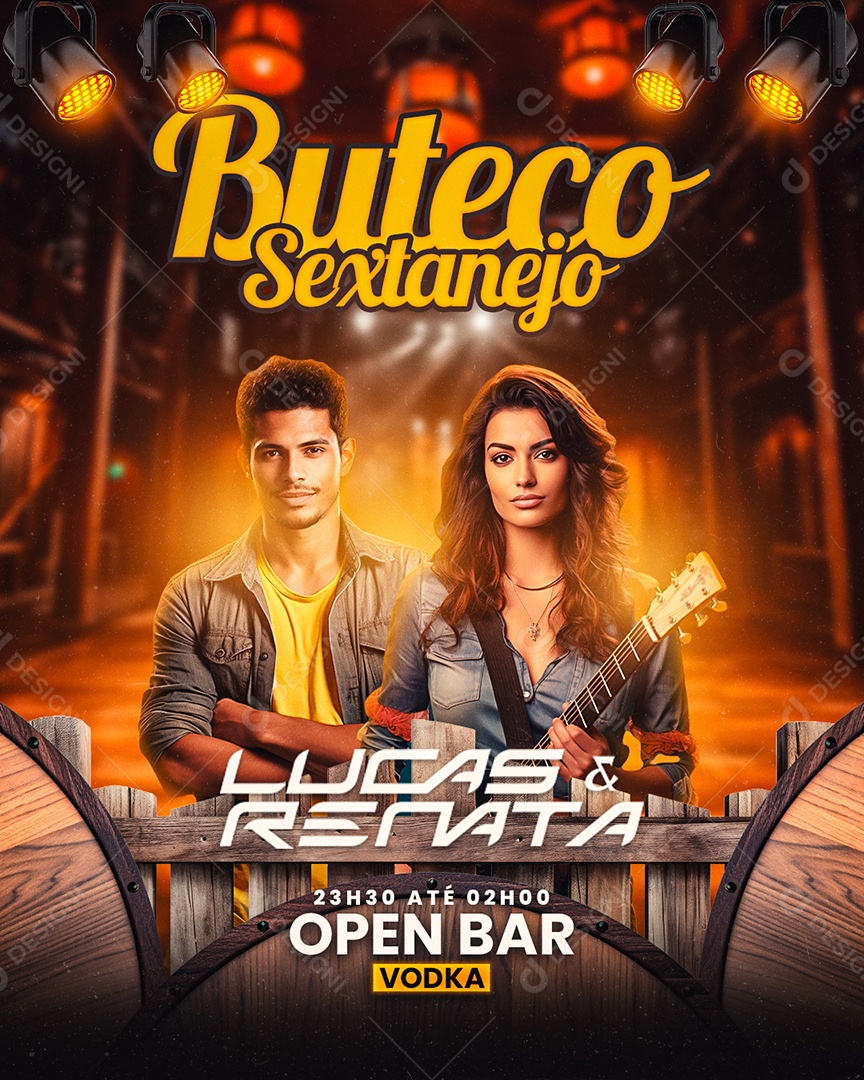 Flyer Buteco Sextanejo Lucas E Renata Social Media PSD Editável