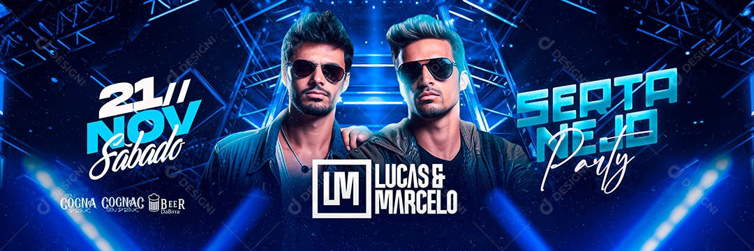Carrossel Flyer Lucas & Marcelo Sertanejo Party Social Media PSD Editável