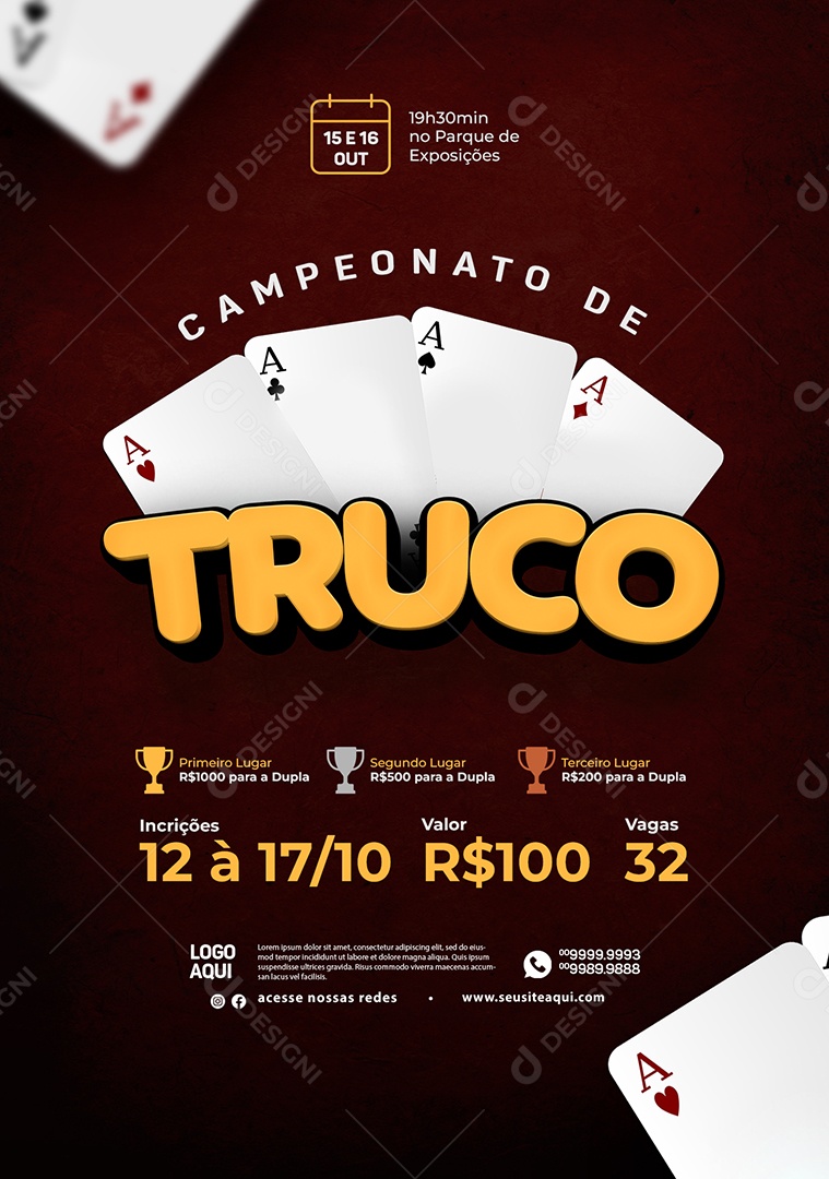 Campeonato De Truco Social Media PSD Editável