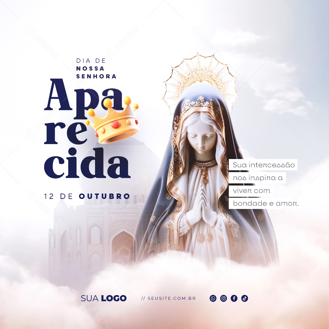Dia de Nossa Senhora Aparecida 12 de Outubro Social Media PSD Editável