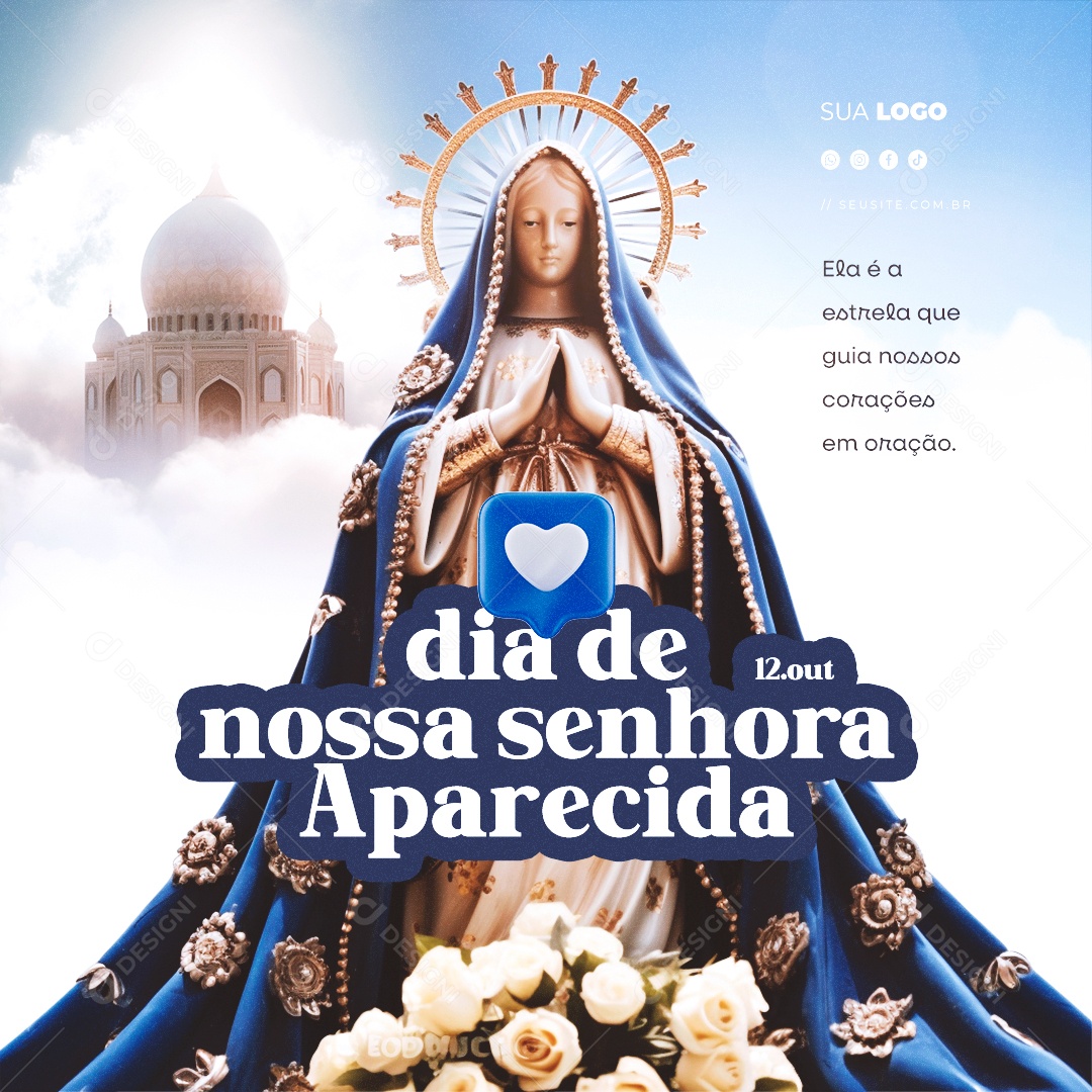 Dia de Nossa Senhora Aparecida 12 de Outubro Social Media PSD Editável