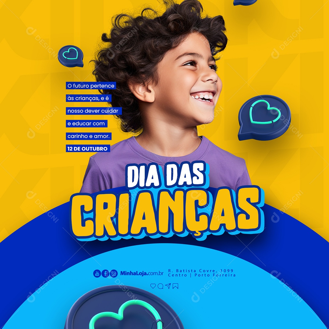 Dia Das Crianças O Futuro Pertence às Crianças Social Media PSD Editável