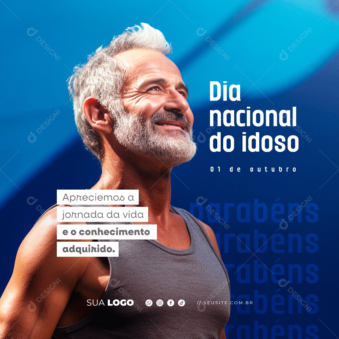 Dia Nacional do Idoso 01 de Outubro Social Media PSD Editável