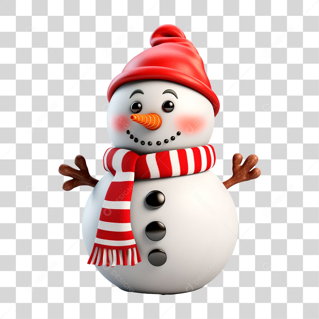 Boneco de Neve para Enfeite de Natal PNG Transparente