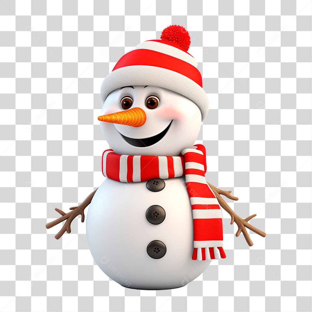 Boneco de Neve para Enfeite de Natal PNG Transparente