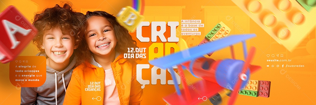 Carrossel Dia Das Crianças 12 de Outubro Social Media PSD Editável