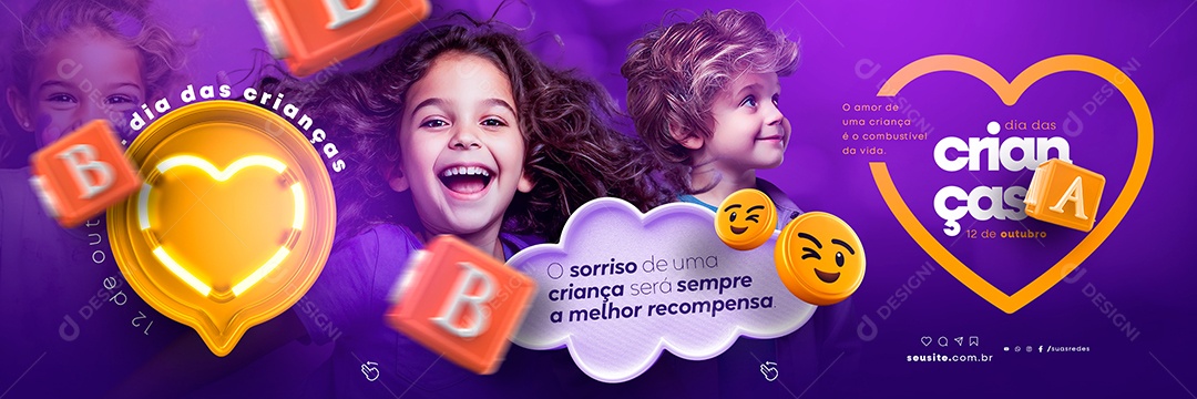 Carrossel Dia Das Crianças 12 de Outubro O Sorriso de Uma Criança Será Sempre a Melhor Social Media PSD Editável