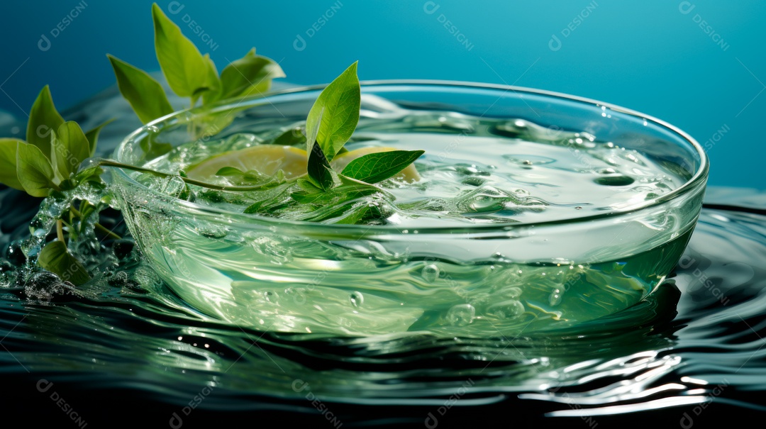 Xícara ao lado de bule sobre uma mesa de madeira.