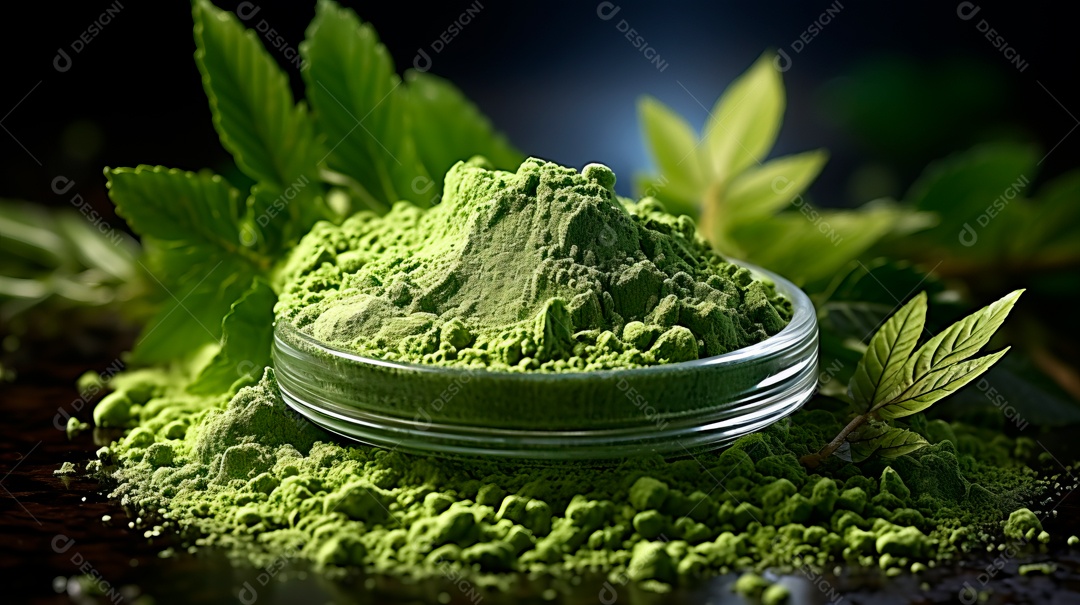 Chá sobre uma mesa de madeira.