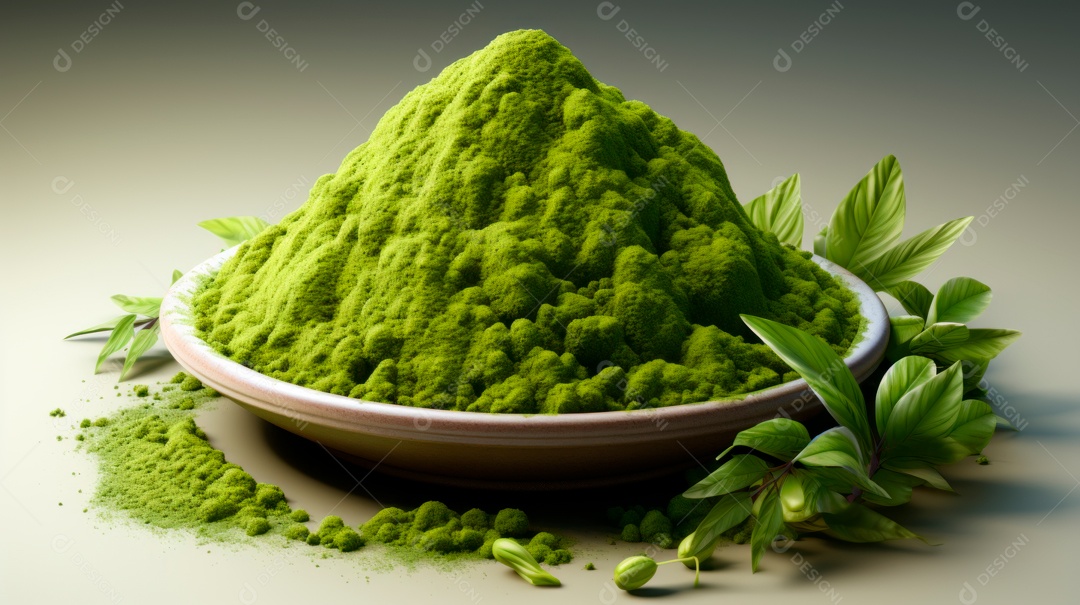 Chá sobre uma mesa de madeira.