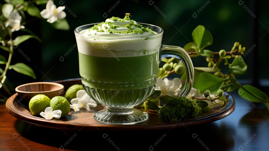 Xícara de chá sobre uma mesa.