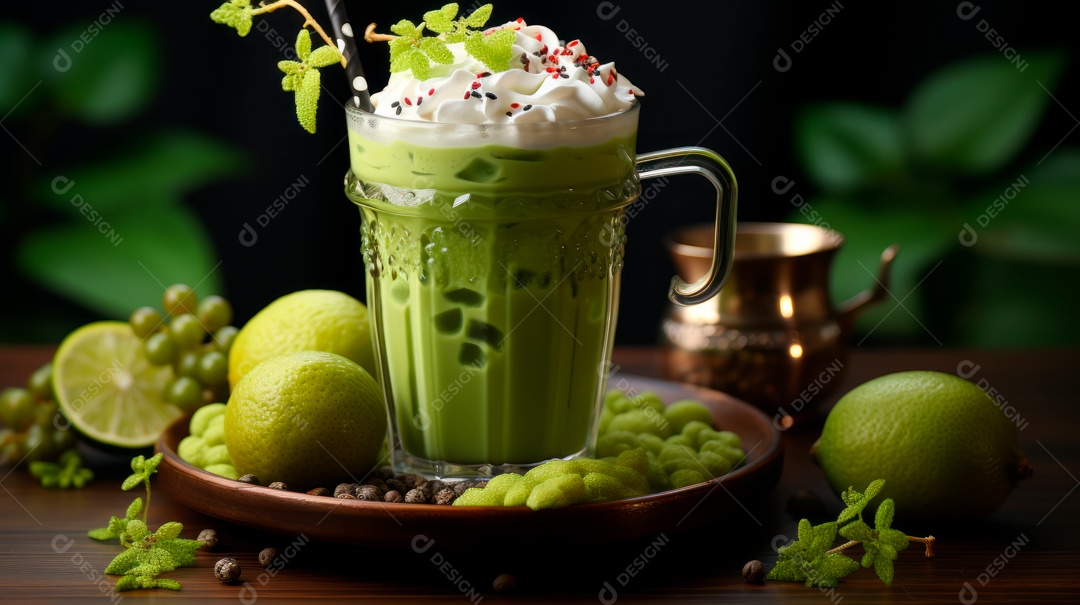 Xícara de copo sobre uma mesa.