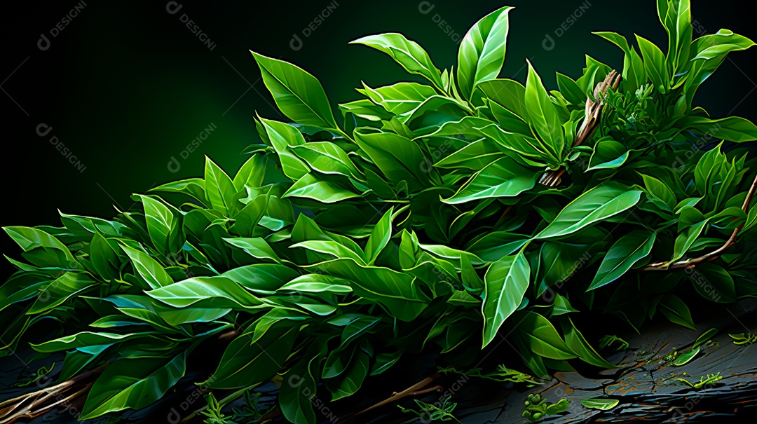 Plantação de Folhas de chá verde.