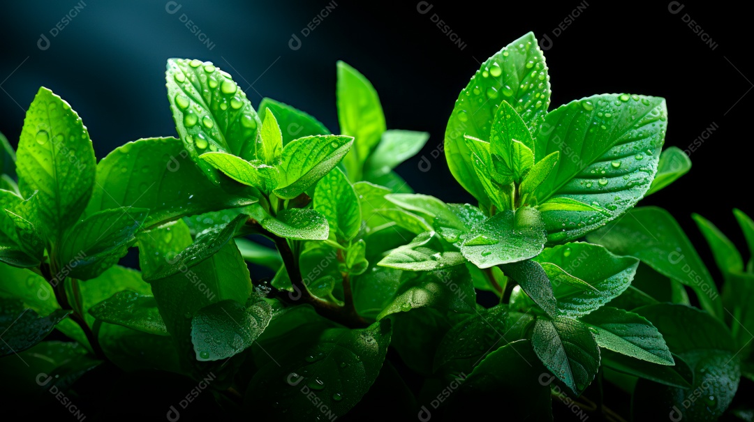 Plantação de Folhas de chá verde.