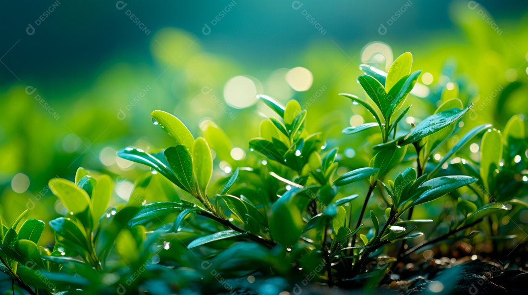 Plantação de Folhas de chá verde.