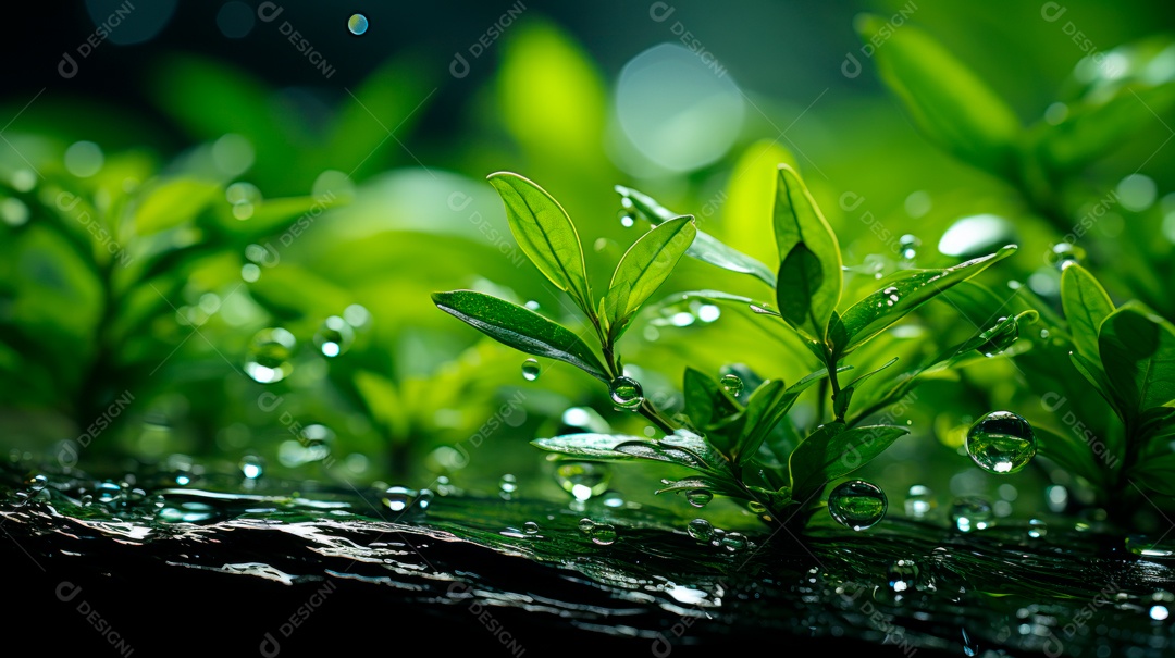 Plantação de Folhas de chá verde.