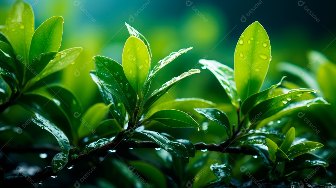 Plantação de Folhas de chá verde.