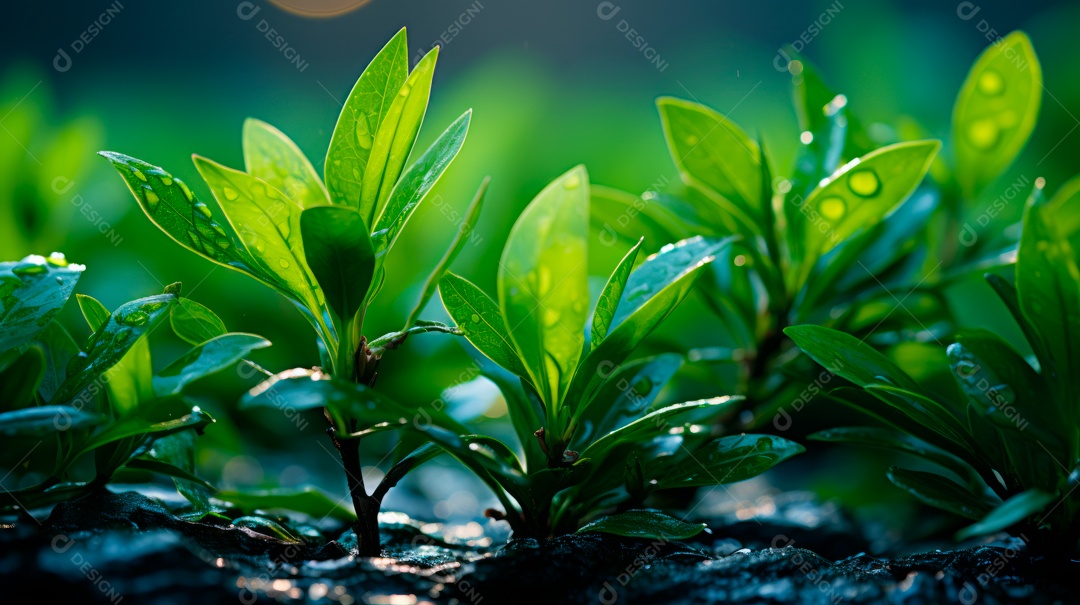 Plantação de Folhas de chá verde.