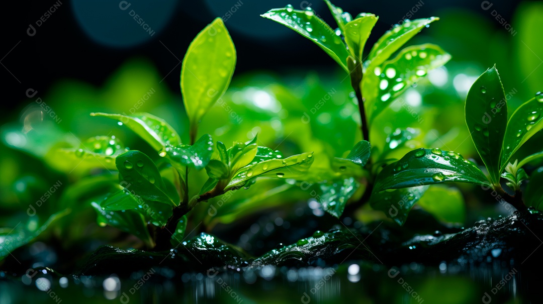 Plantação de Folhas de chá verde.