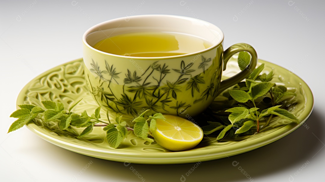 Xícara de copo sobre uma mesa.