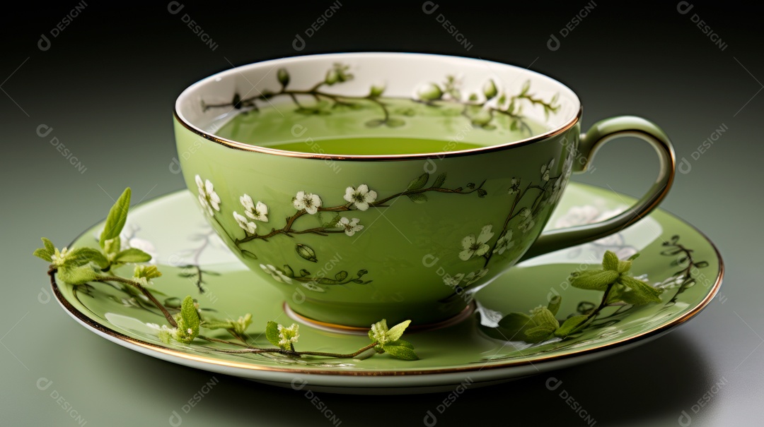 Xícara de copo sobre uma mesa.