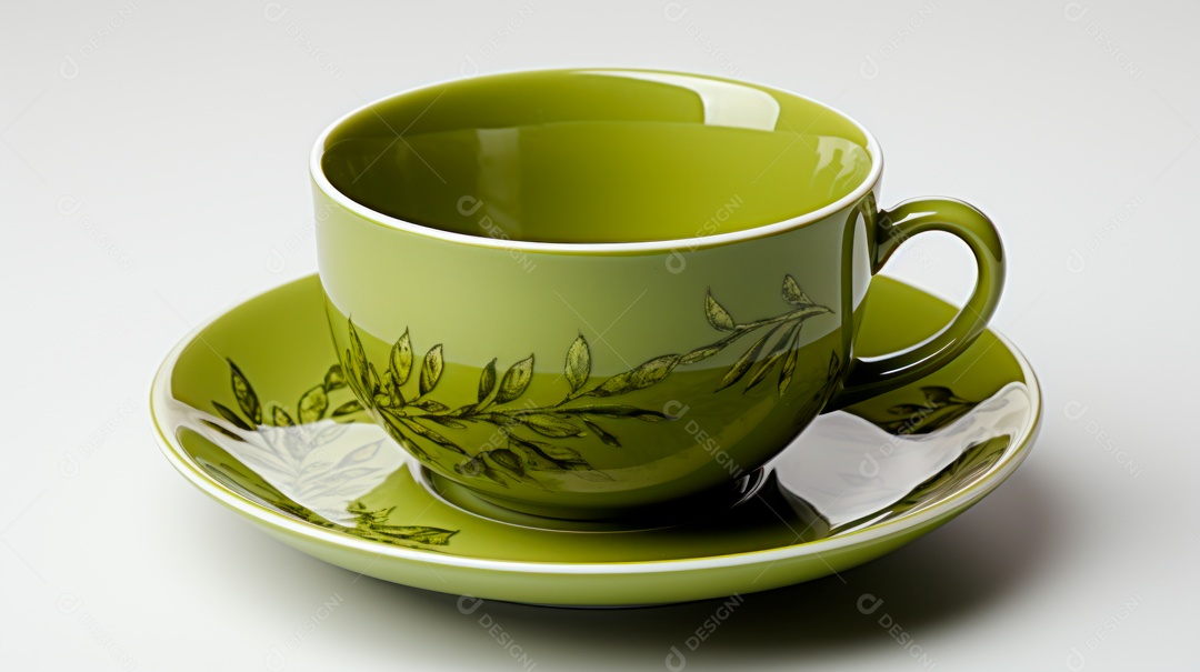 Xícara de copo sobre uma mesa.