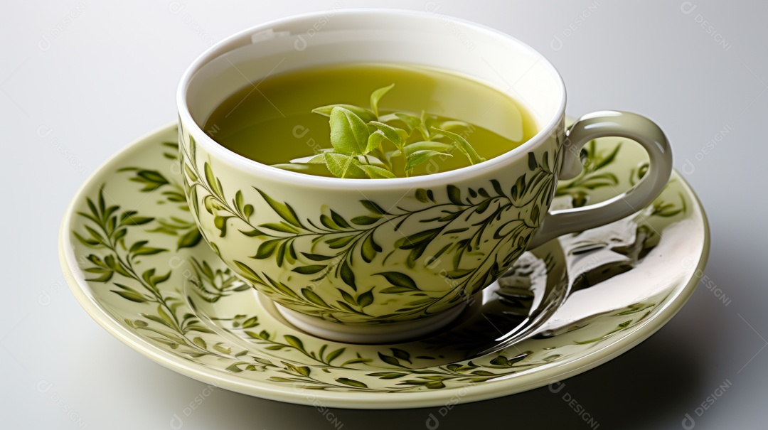 Xícara de copo sobre uma mesa.