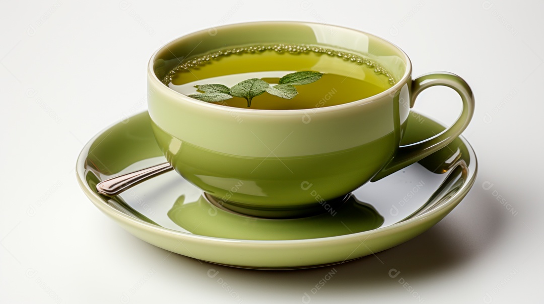 Xícara de copo sobre uma mesa.