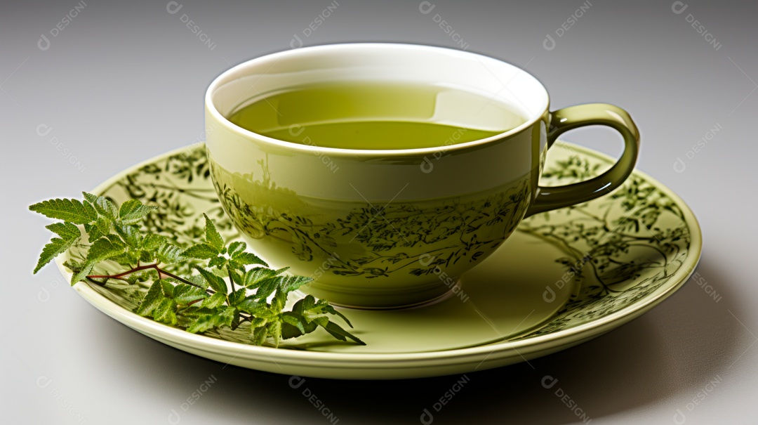 Xícara de copo sobre uma mesa.