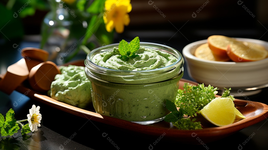 Copo de chá sobre uma mesa.