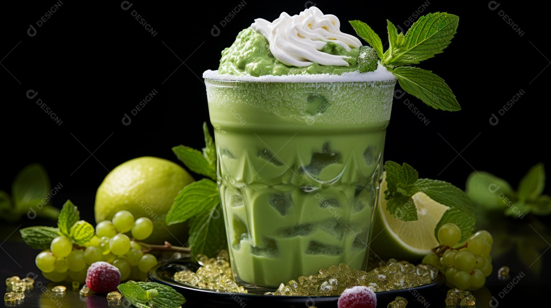 Copo de chá sobre uma mesa.