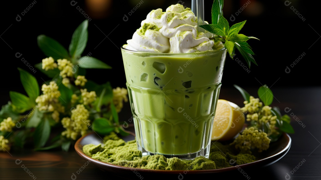 Copo de chá sobre uma mesa.