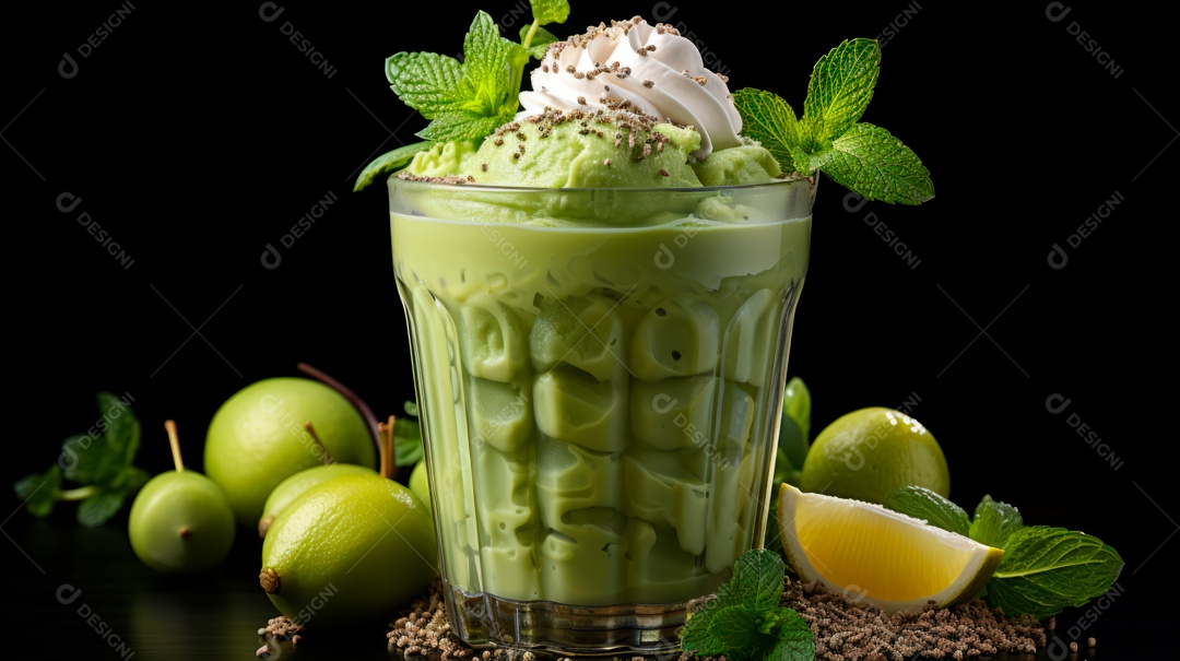 Copo de chá sobre uma mesa.