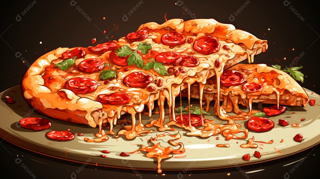 Pizza assada saborosa sobre uma mesa de madeira.