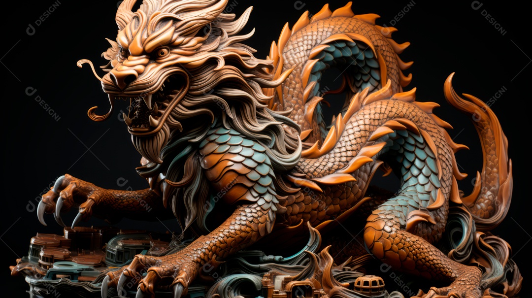 Dragão Ano Novo Chinês, 10 de fevereiro, IA generativa.