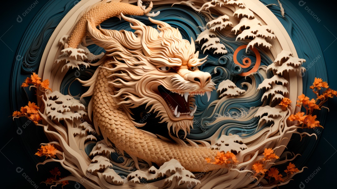 Dragão Ano Novo Chinês, 10 de fevereiro, IA generativa.