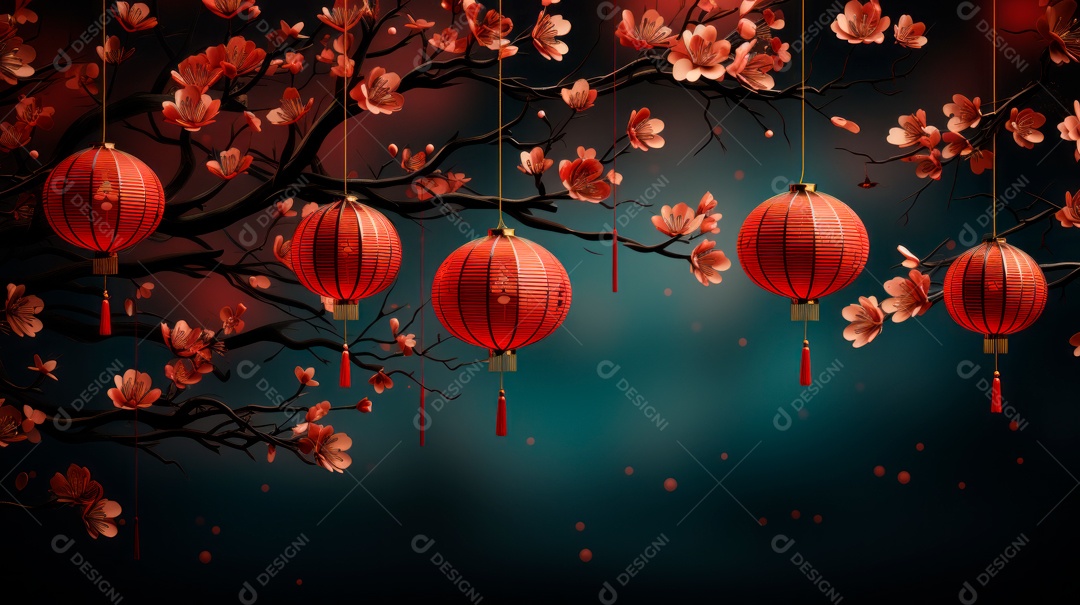 Ano Novo Chinês, 10 de fevereiro, estilo de corte de papel, vetor AI generativo.