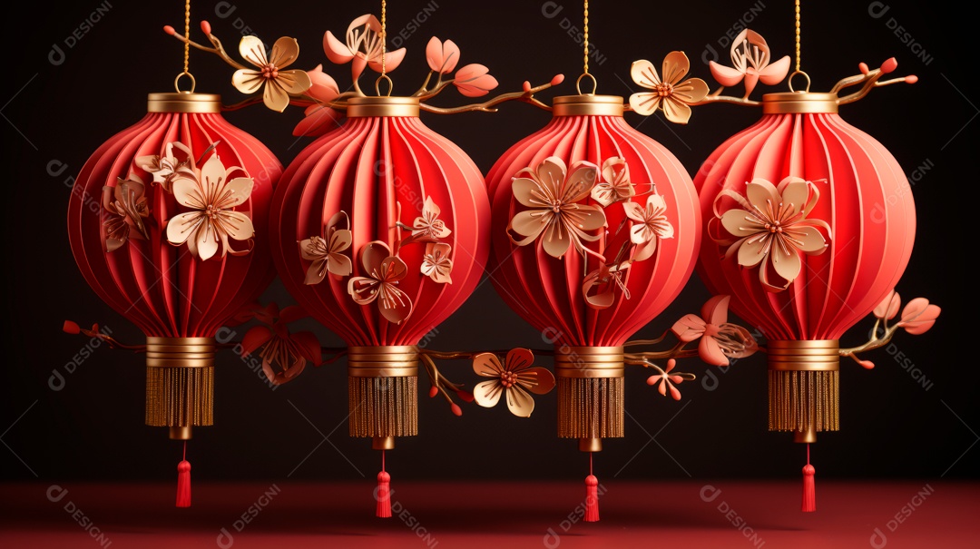 Ano Novo Chinês, 10 de fevereiro, estilo de corte de papel, vetor AI generativo.