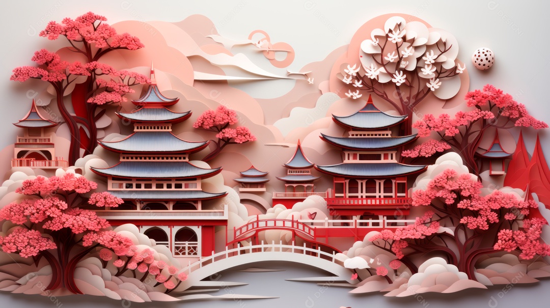 Ano Novo Chinês, 10 de fevereiro, estilo de corte de papel, vetor.