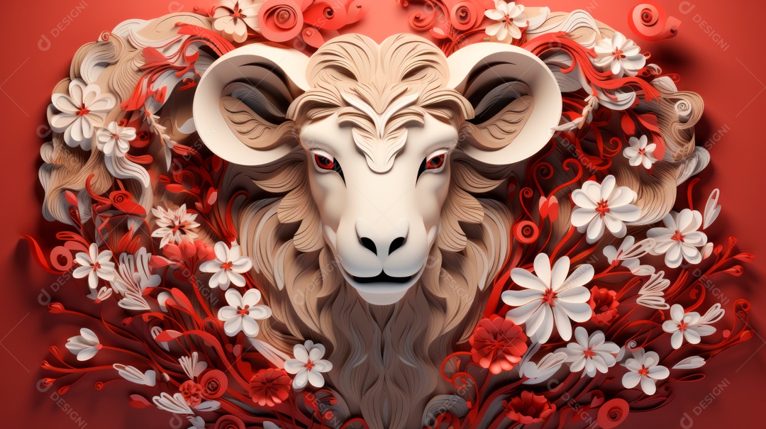 Cena de fundo branco aquarela do Ano Novo Chinês.