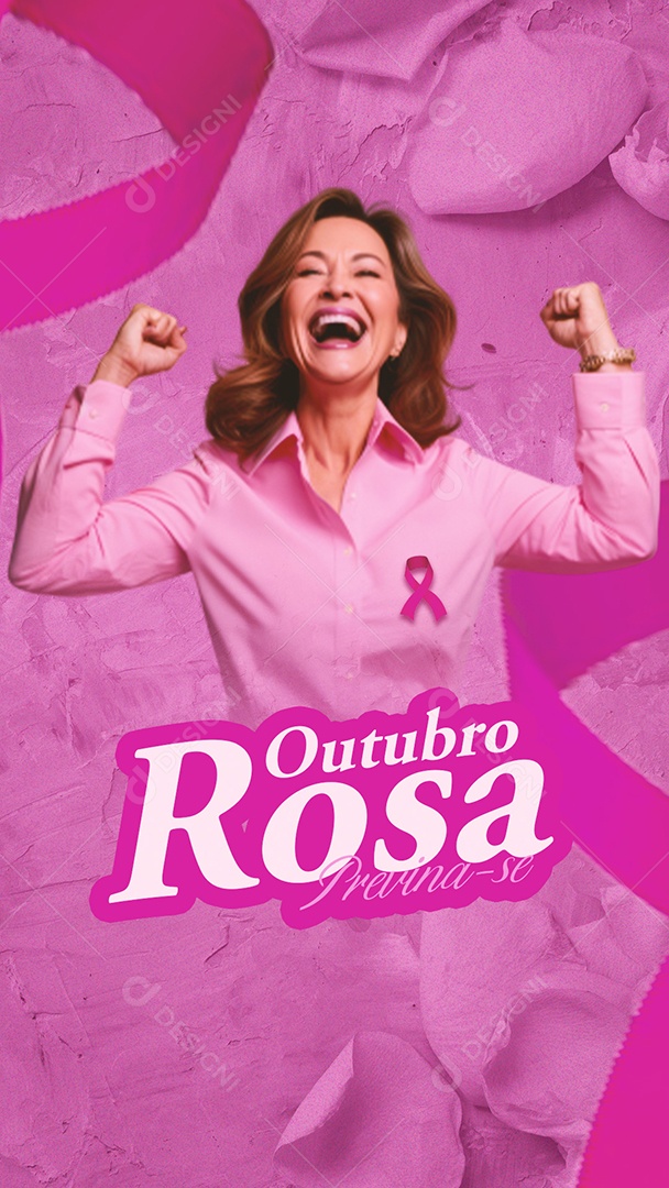 Story Outubro Rosa Previna se Mês de Prevenção Contra o Câncer de Mama Social Media PSD Editável
